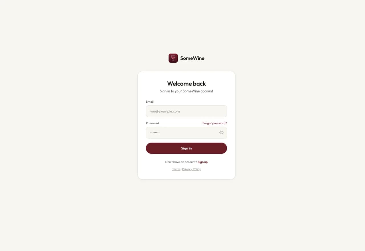 Screenshot van my.somewine.app